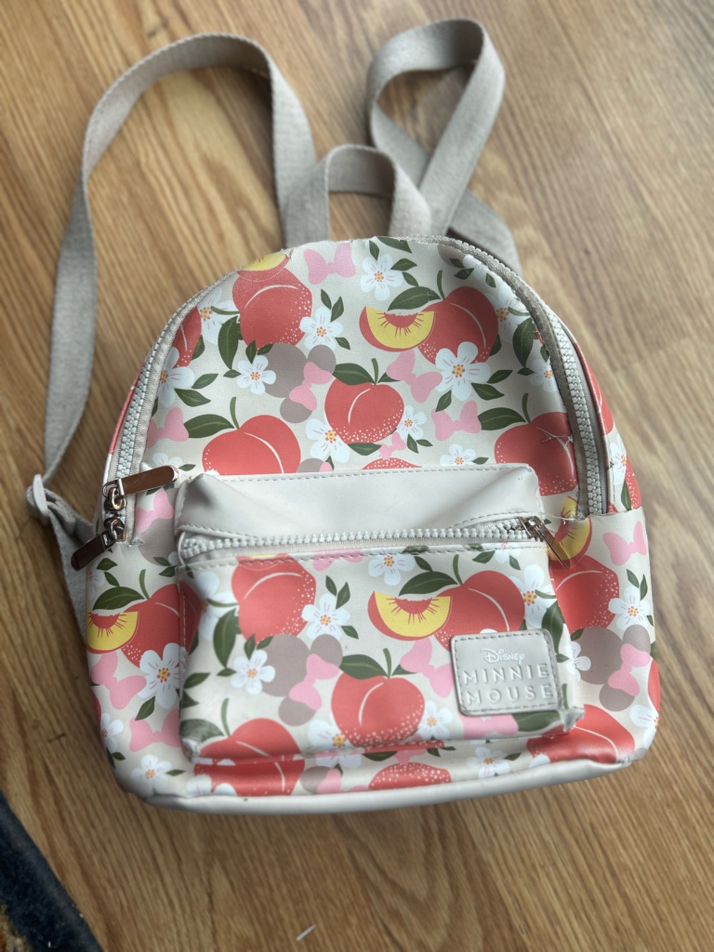 Disney Minnie Mouse Peach Print Mini Backpack - White, Pink, Coral